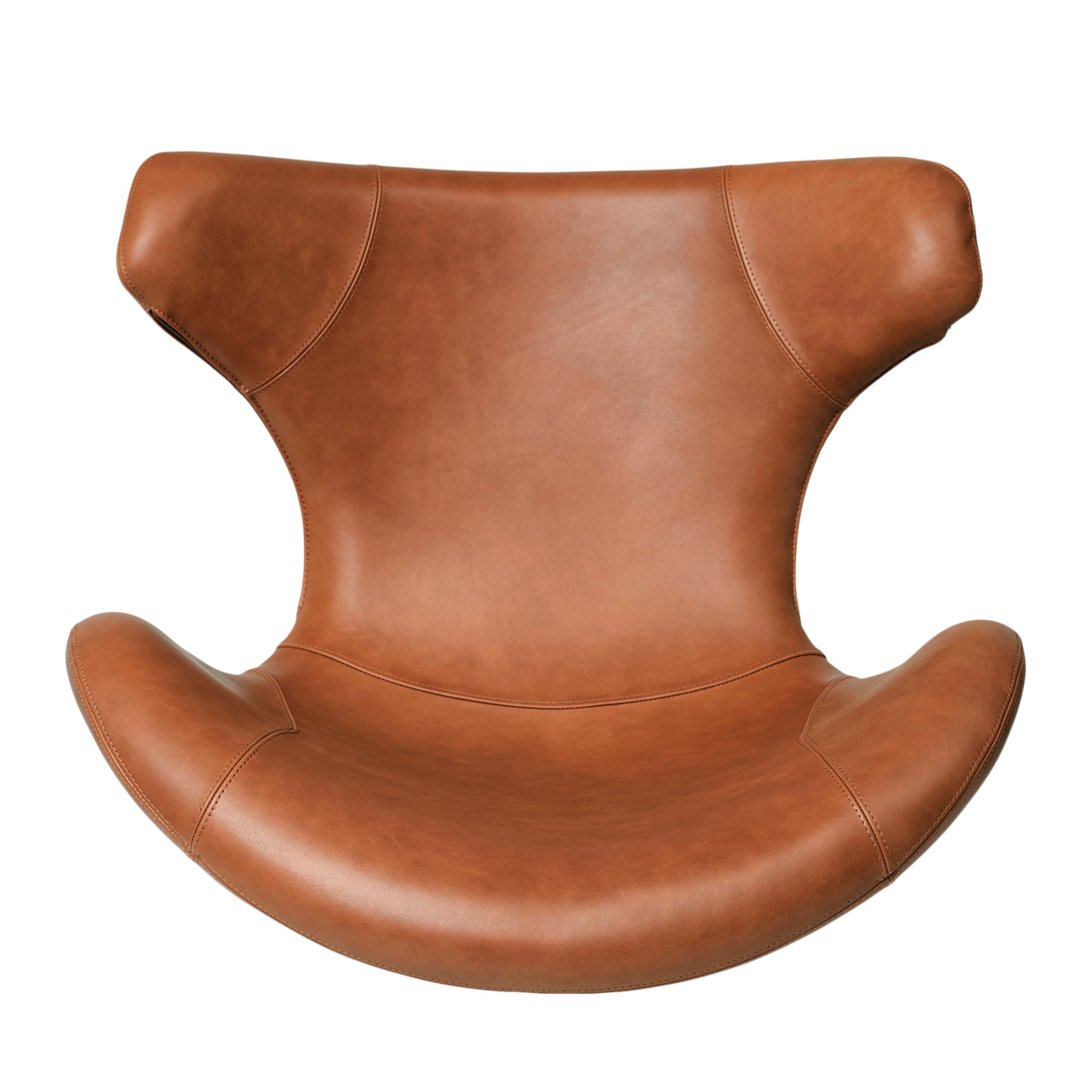 Kato Loungesessel Leder m. schwarzem Drehsockel